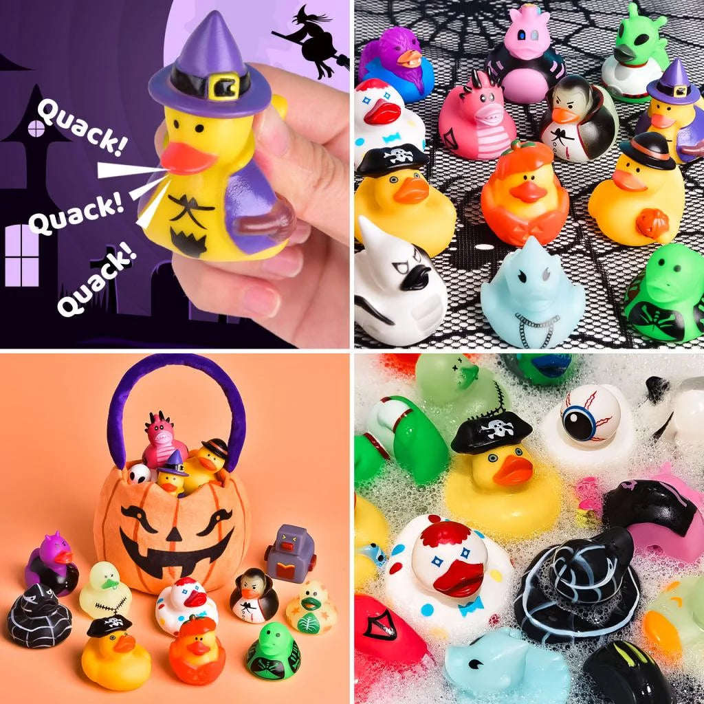 Showers,Halloween Ducks Pcs Treat,Halloween or 24 Baby Trick Decor Halloween Fun for Party Favors Bath Ducks,Rubber Little Toys Rubber Toys