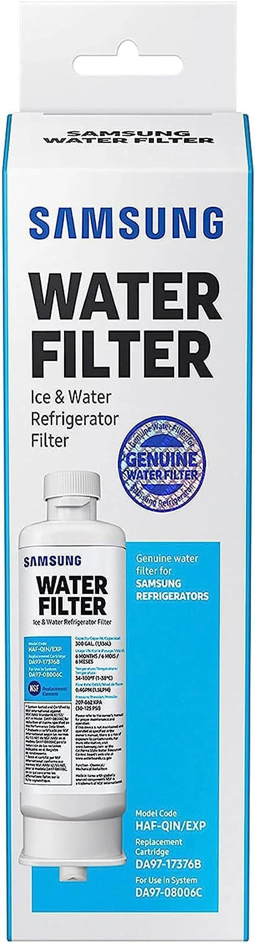 8 RF23M8070SG of HAF-QIN/EXP Refrigerator DA97-17376B Filter Water DA9717376B Pack HAF-QIN,