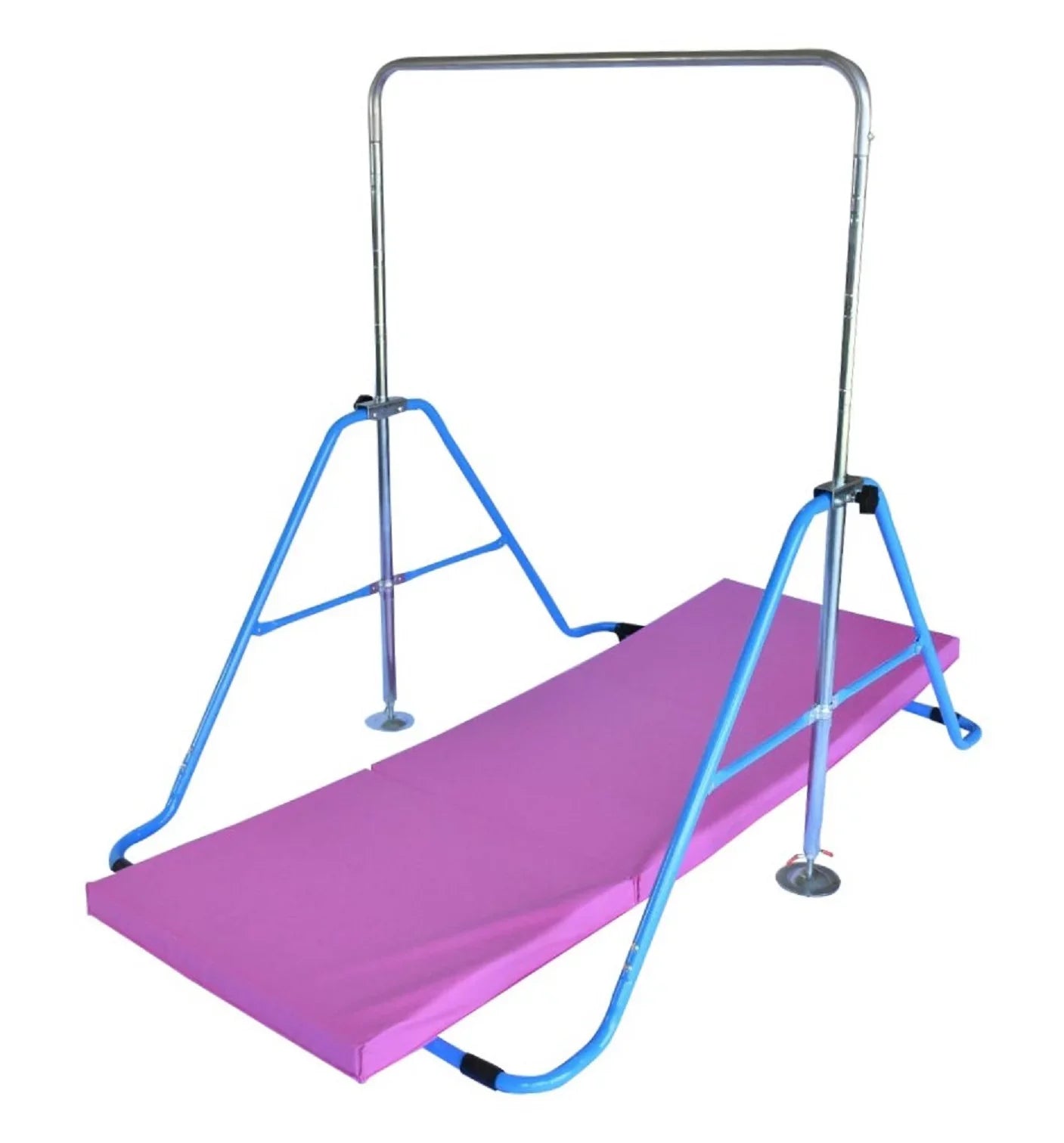 Gymnastics Kids Bar Climbing Training Gymnastic with Mat Height Fitness Blue Horizontal Monkey Kip Kip Expandable Bar Bars Tower Adjustable Folding for Bar