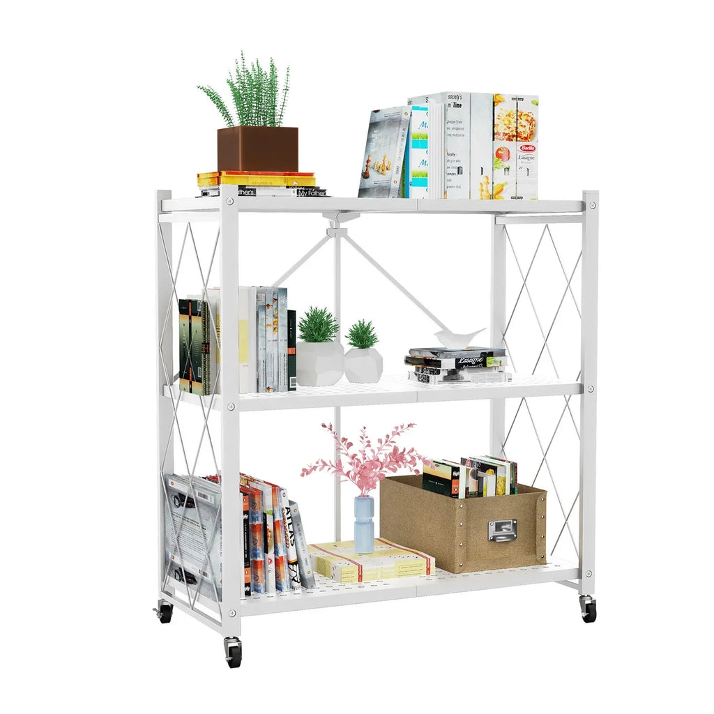 Tier Rack Metal Storage Style Heavy Shelving White QRInnovations Duty 3/4 Modern