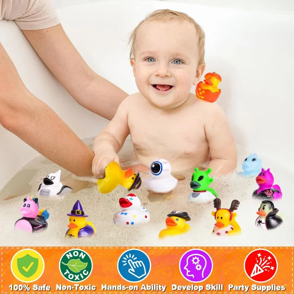 Showers,Halloween Ducks Pcs Treat,Halloween or 24 Baby Trick Decor Halloween Fun for Party Favors Bath Ducks,Rubber Little Toys Rubber Toys