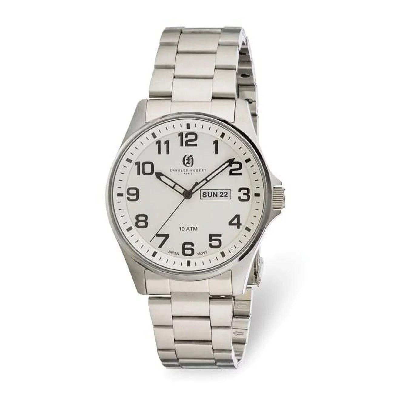 Finest Hubert Charles Gold White Stainless Steel Watch Dial