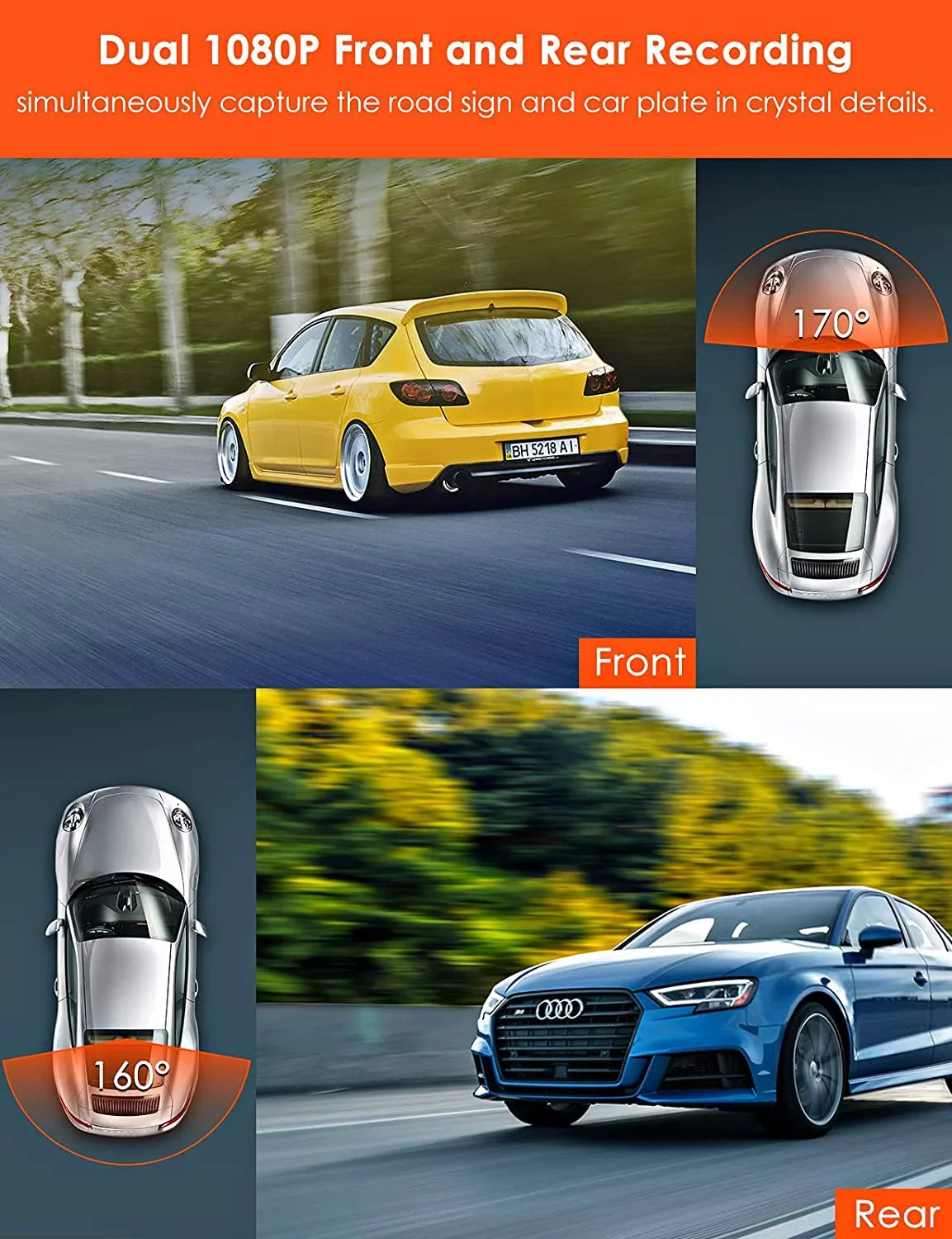 Low Single Car Cam, Built 1080P and Camera, Recording, Front Parking Dual Bitrate 4K Dash Design, Vantrue G-Sensor in Front Vision, HDR, Night Hidden Rear Supercapacitor, (S1W) Mode, GPS, 24/7