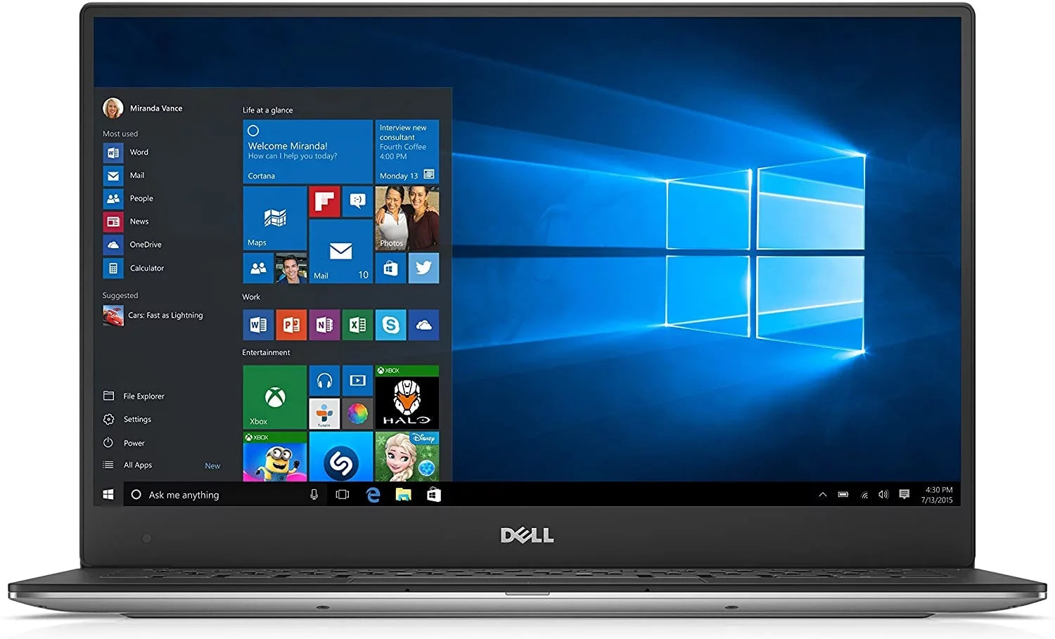 13.3-Inch 10 SSD XPS Windows notebook DELL i5-6200U 9350 Intel 128GB Core 8GB Pro