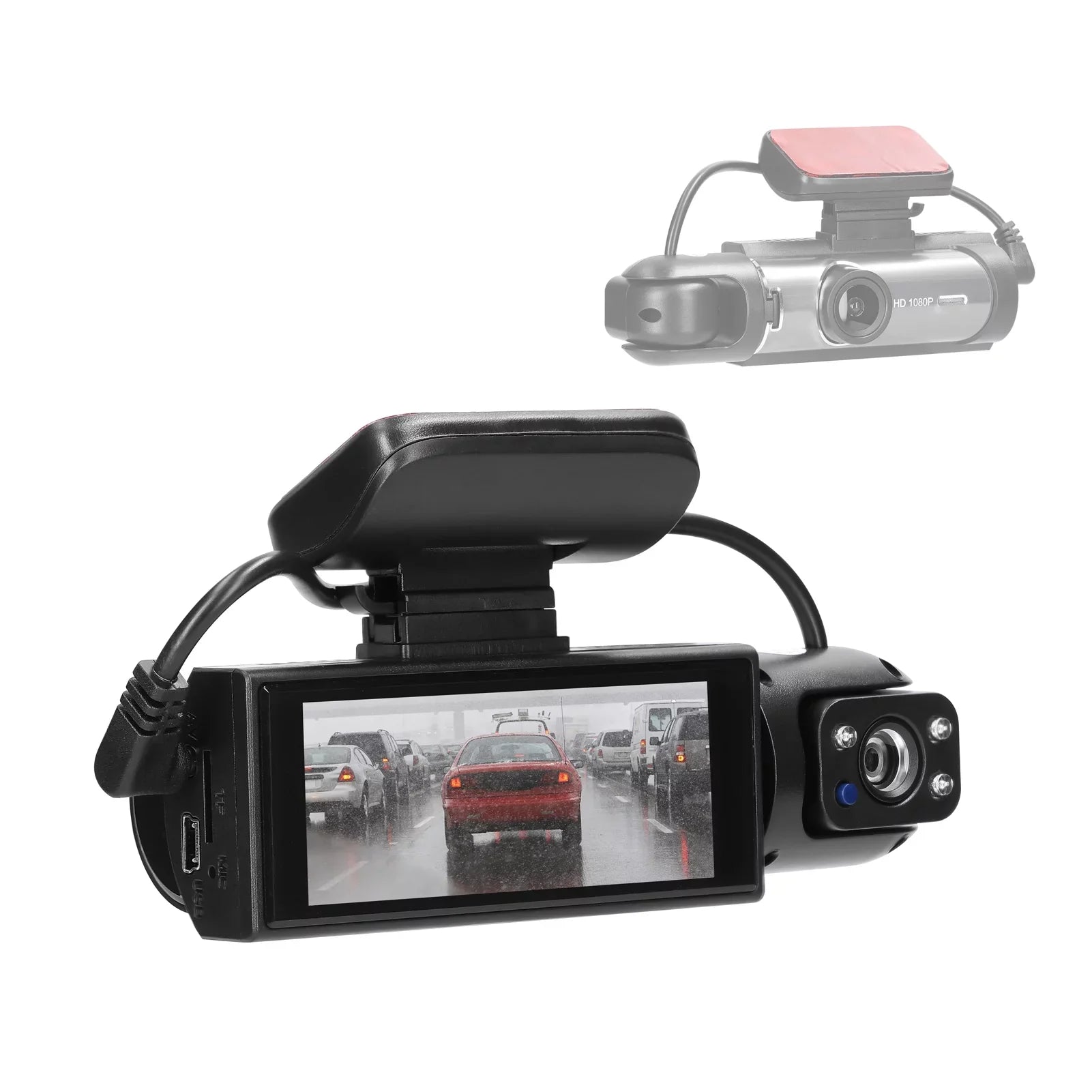 Dual Video DVR Dash Angle Meterk Car Viewing Lens Recorder Motion Recorder Camcorder Auto Night Cam Car Multi-language Car Detection 170 Degree Wide
