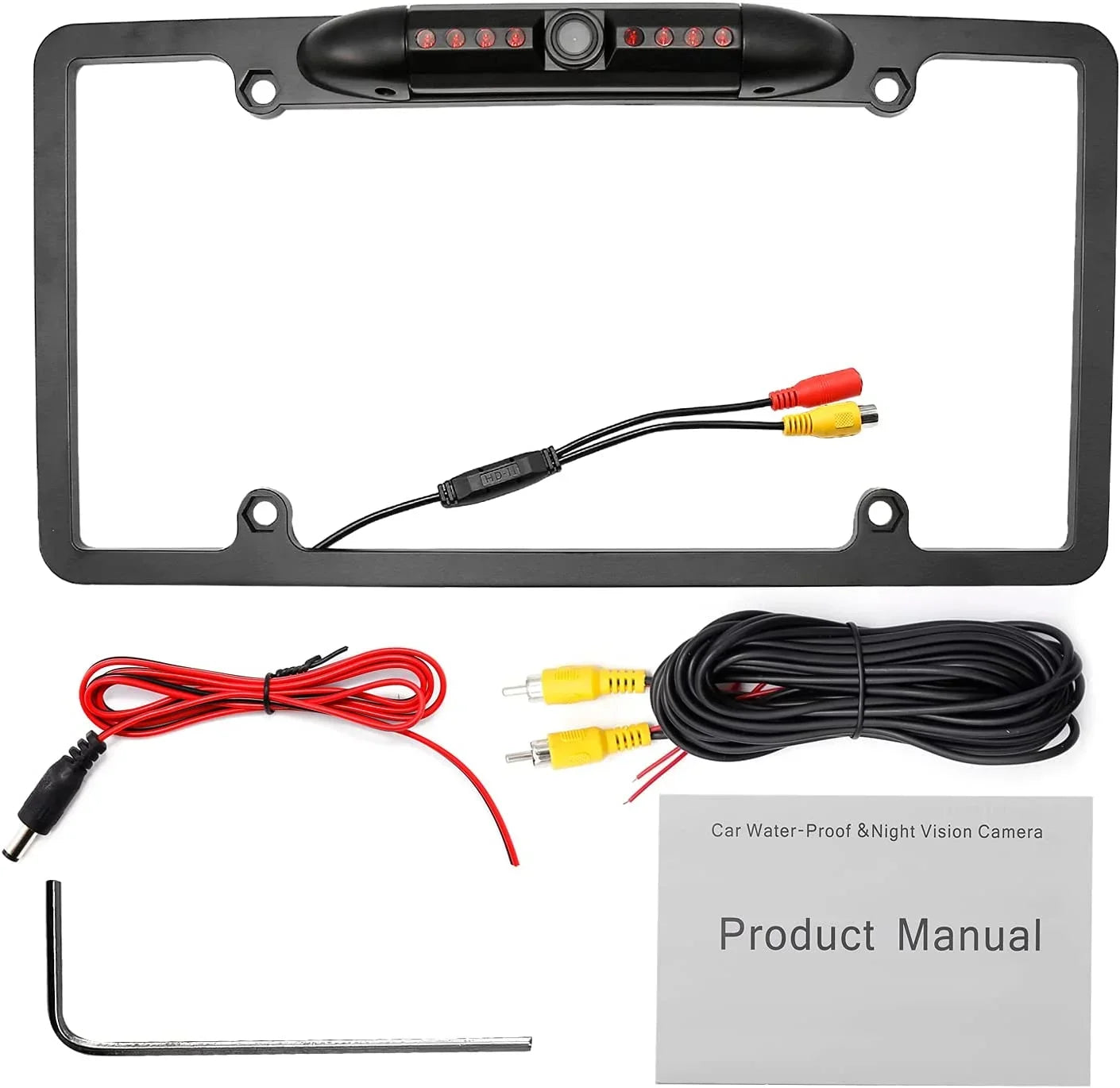 Rear License Night Rear Backup Backup 8 Plate View s Vision Camera with Angle, 170° Viewing Camera, Waterproof