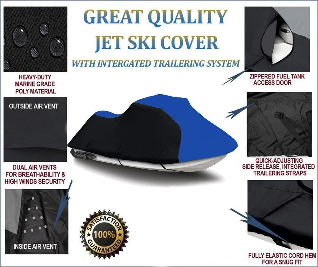 for Jet 1998 Cover Cover Watercraft 600 Compatible / Ski BLUE 1100 DENIER 1999 HEAVY-DUTY, Kawasaki STX 1997 BLACK