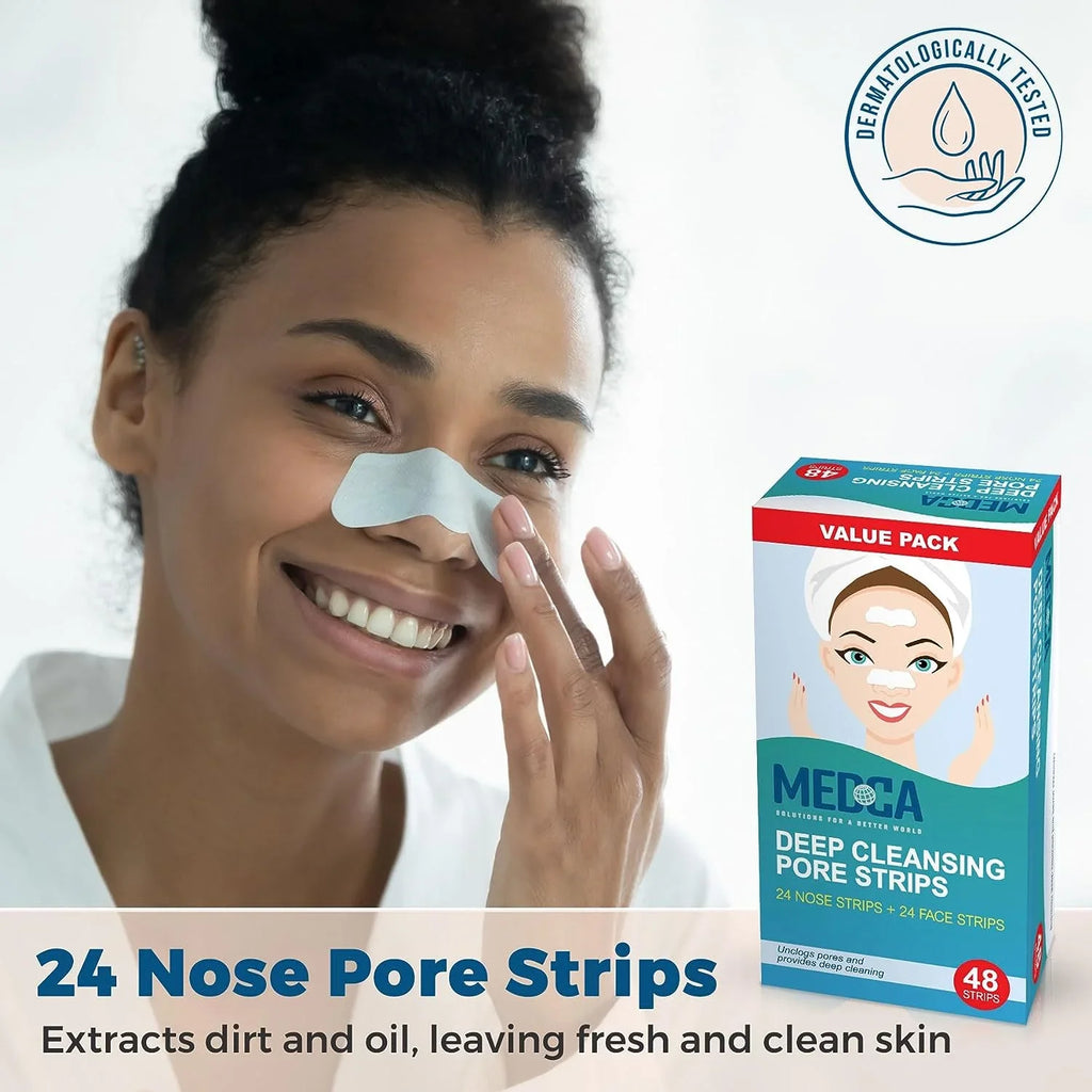 Sensitive Pore 48 Cleansers Strips Pack, Deep Facial Strips Combo MEDca Cleansing