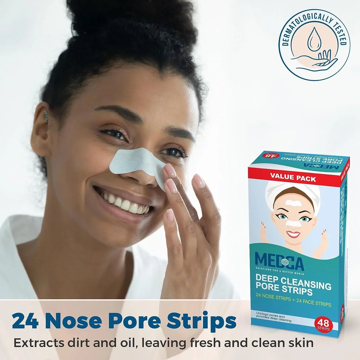 Sensitive Pore 48 Cleansers Strips Pack, Deep Facial Strips Combo MEDca Cleansing