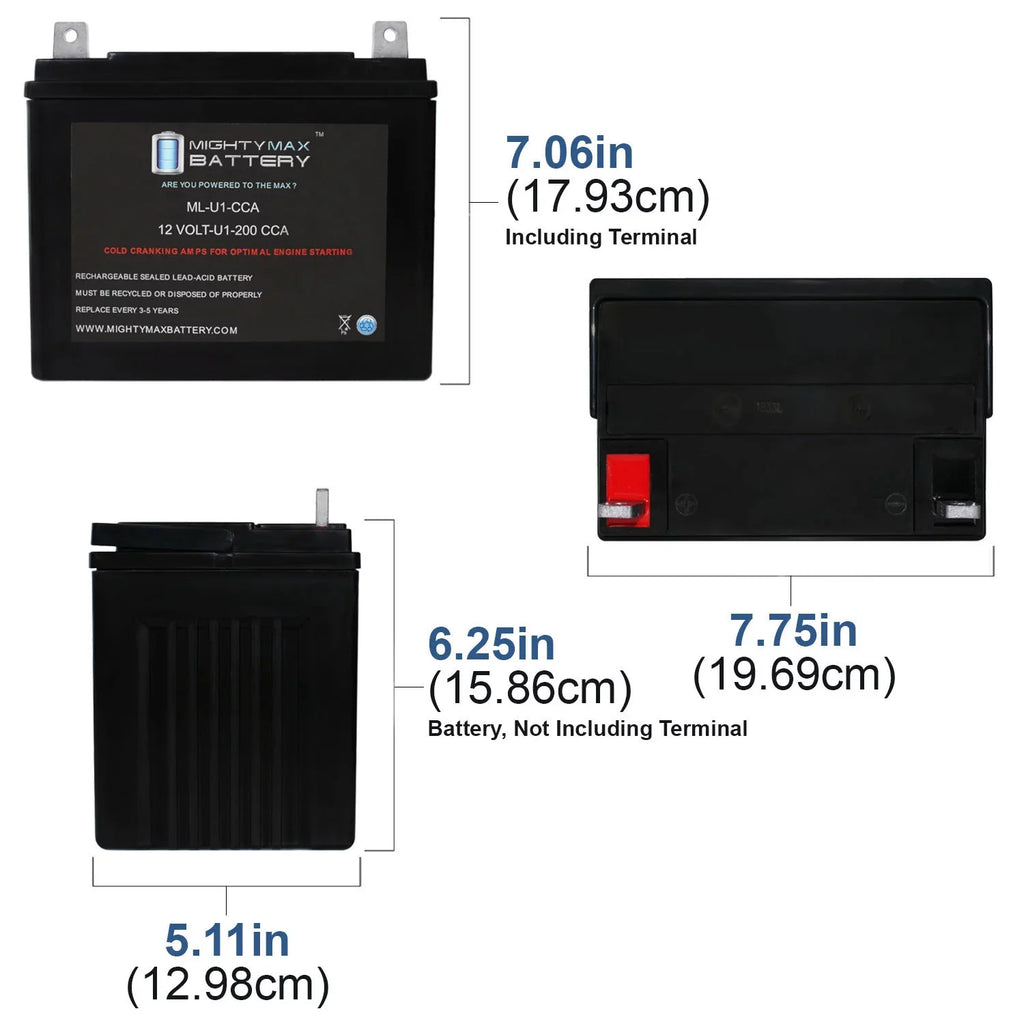 Inc MaxII ML-U1 200CCA Recreatives ATV SixWheeler for Battery 600T 07