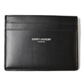 Laurent Case Pre-Owned YSL SAINT Logo Leather Card (New) Business Black Saint LAURENT Holder Studs