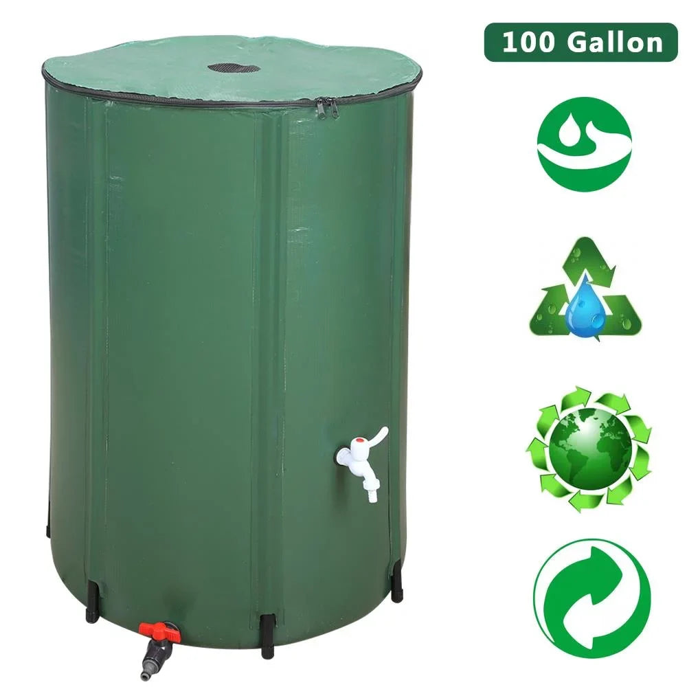 Water Winado Patio Gallon Storage Green 100 Barrel Portable Rain Barrel