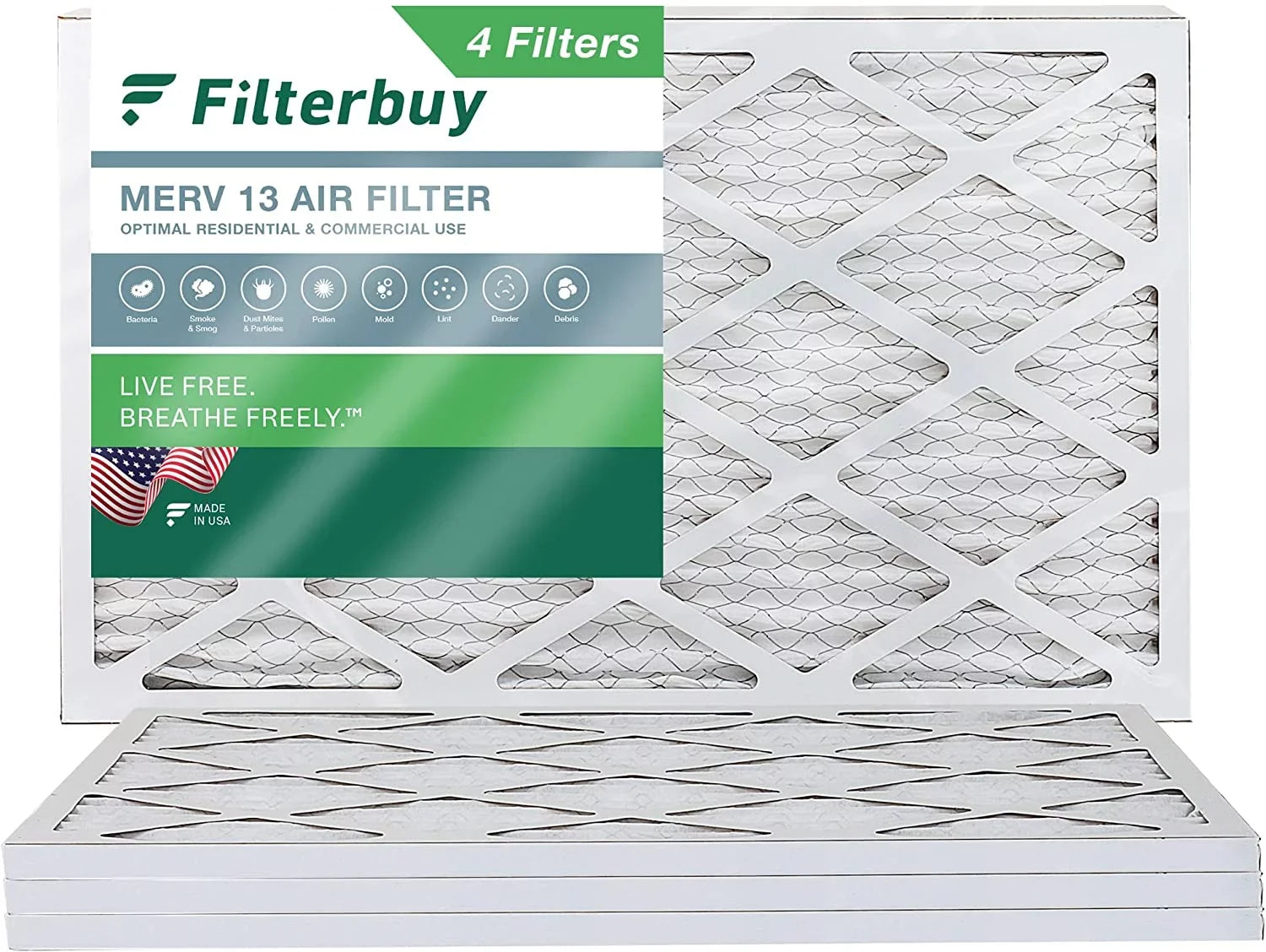 (4-Pack) Filters MERV Air Pleated 12x30x1 Filterbuy AC HVAC Furnace 13