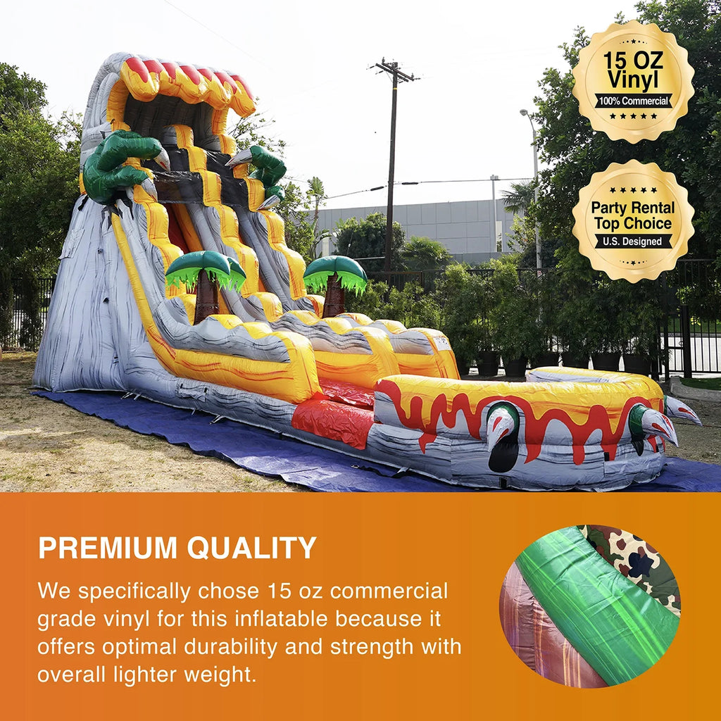 Slide Water Commercial with Pool T-Rex Theme Kids Grade JumpOrange for (with Adults and Blower),