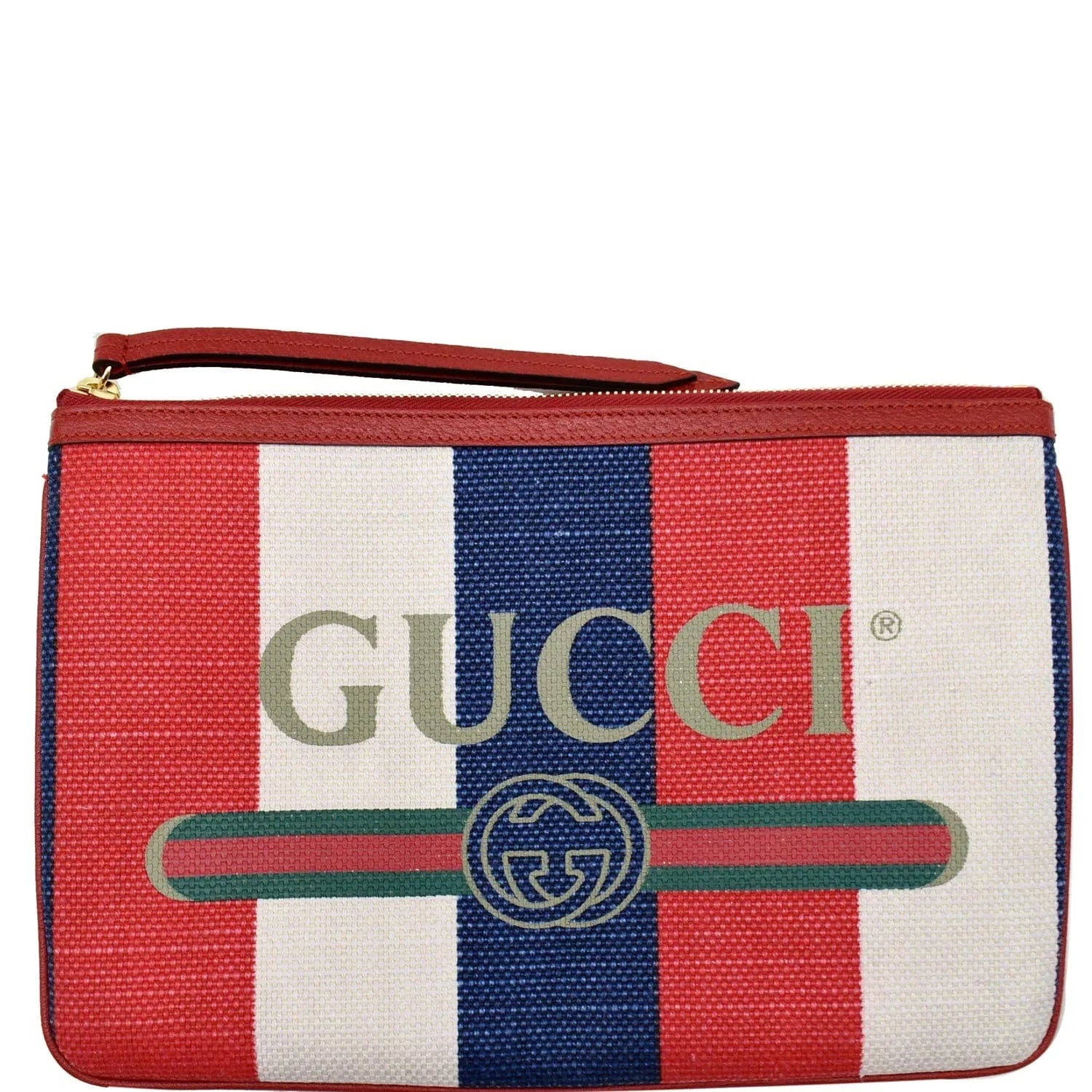 Canvas Merida Multicolor 524788 Linea Pouch Stripe Pre-owned Web GUCCI Zip