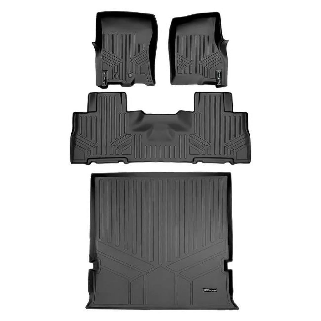 Set Expedition, Ford Black Center 2nd Seats Liner Bucket without for Row 2011-2017 Floor Smartliner Cargo Console & with SA0183-B0303-D0183 Mats