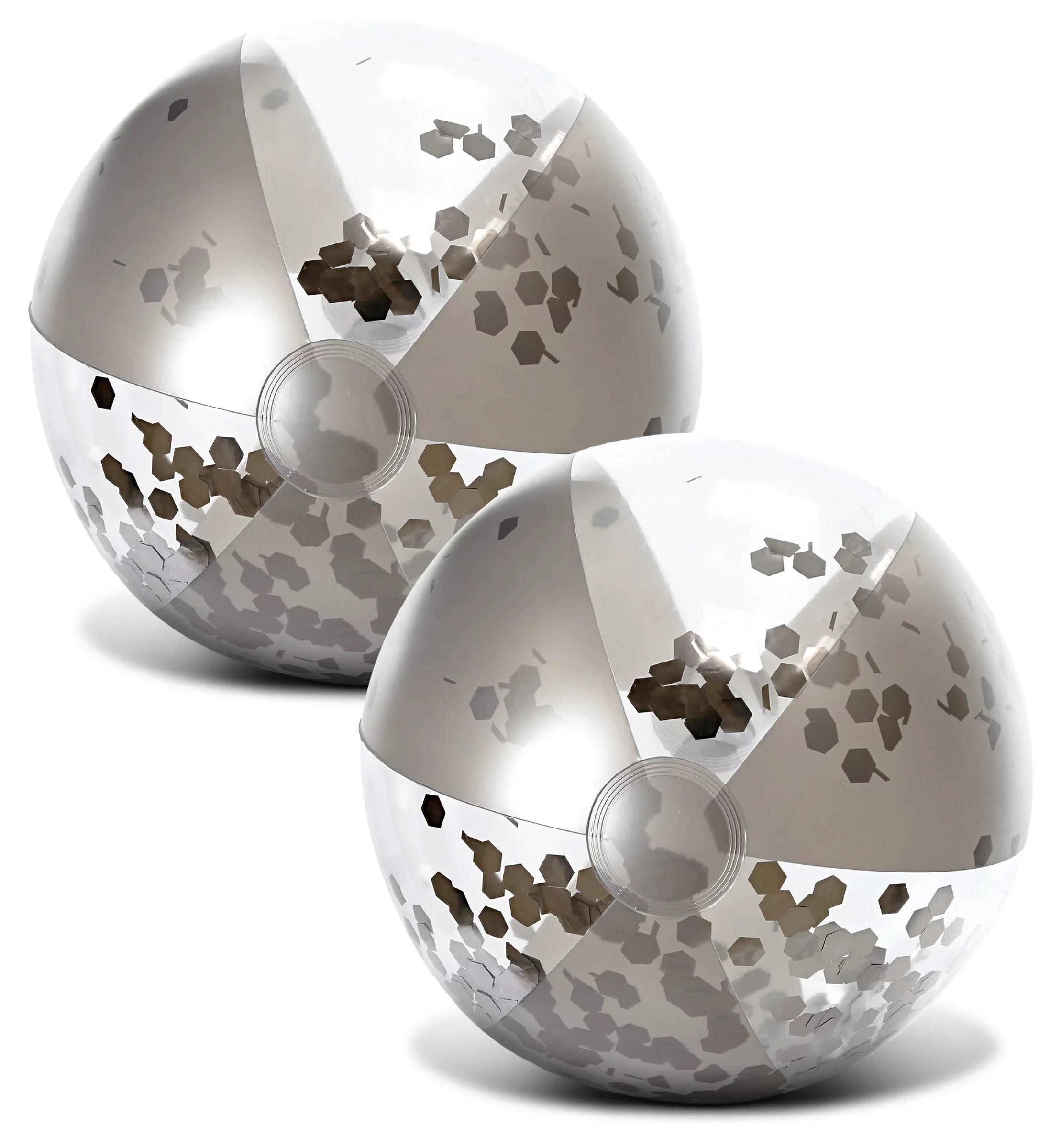 Confetti Duty 4 Vacation, Silver - Pack Premium of Bundle Fun Toys Party, 4 Set Beach, & Lake, Balls Balls, Beach Water for Pool Gold 16 Inch, Inflatable Size - Pool Decor Float Heavy Mozlly of