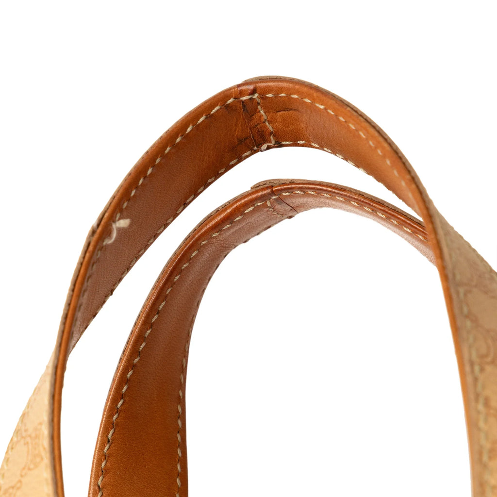 Bag Macadam Canvas Unisex Fabric Celine Coated Brown Tote (Good) Pre-Owned Authenticated