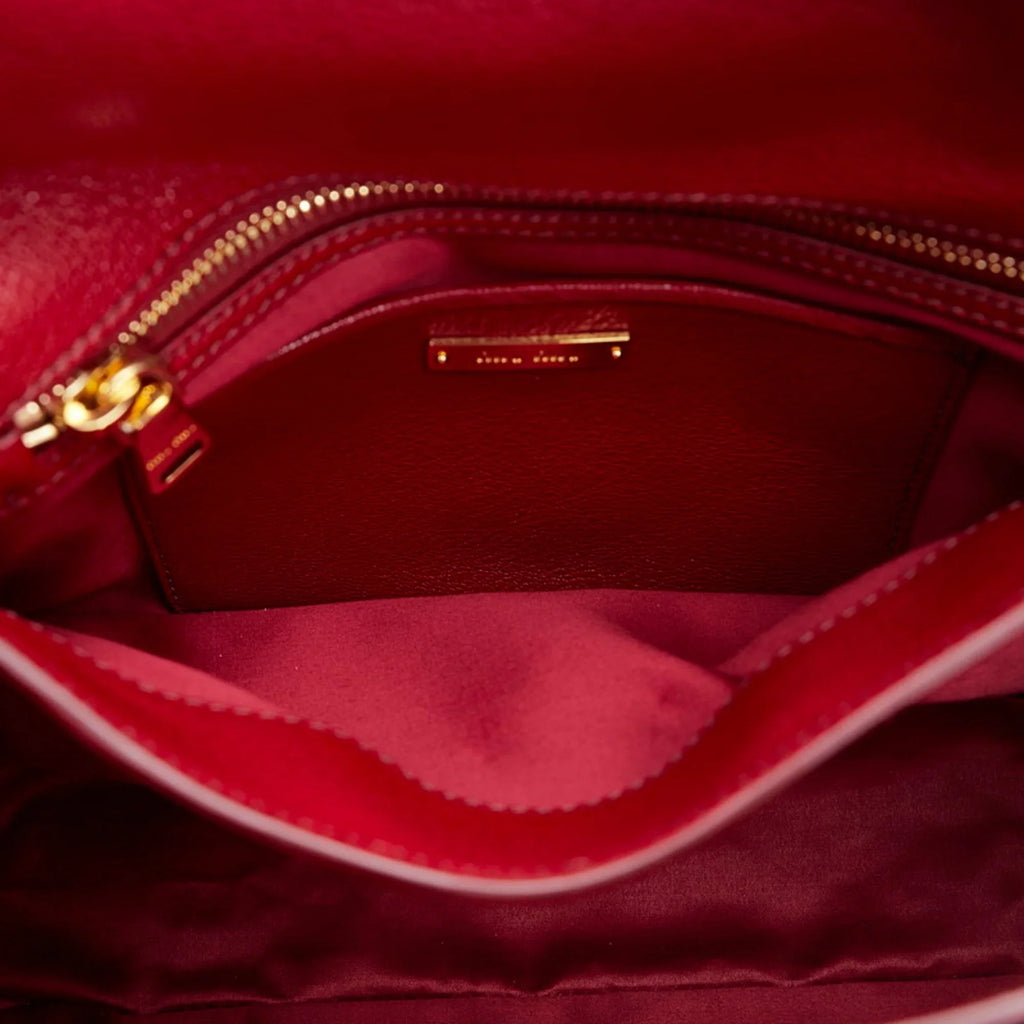Miu Red Bag Orange Miu (Good) Shoulder MIUMIU Miu Ladies Madras Pre-Owned Bicolor Leather Handbag RN0726