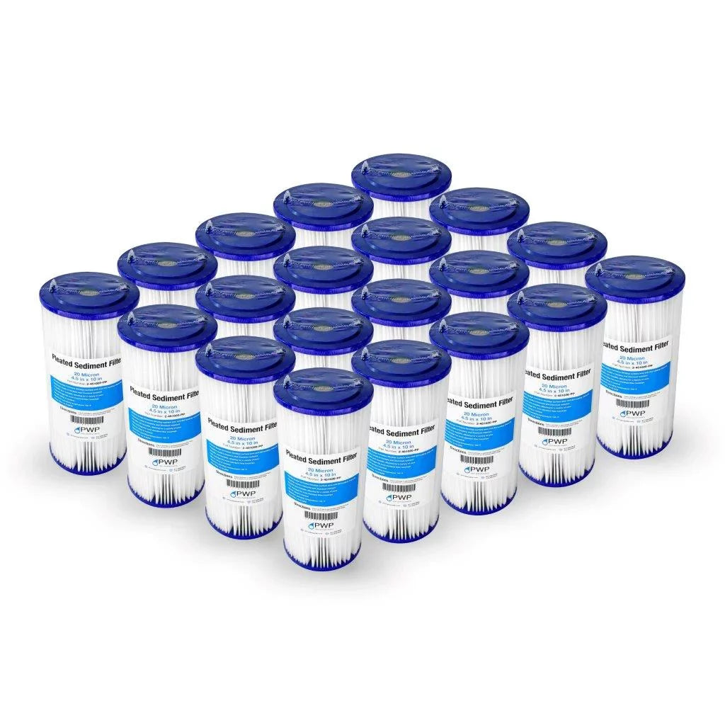 20 10x4.5" Cartridge Poly Sediment Water Pleated Pack Filter Micron 20