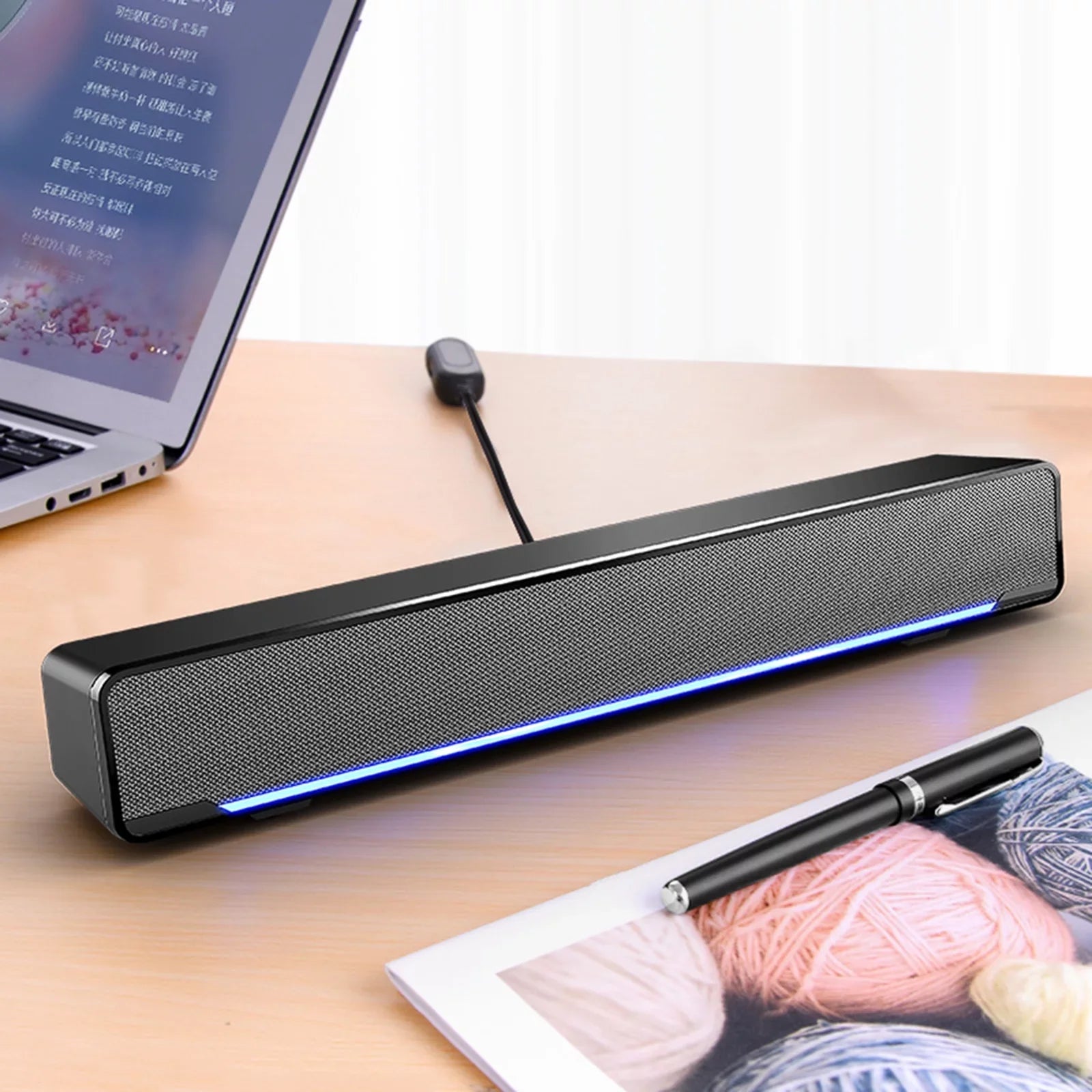 Subwoofer PC Speaker V-196 Sound Surround Box Tablet Bass notebook Computer Player USB Wired Smartphone MP3 Stereo MP4 Audio SADA Input for 3.5mm Powerful Bar