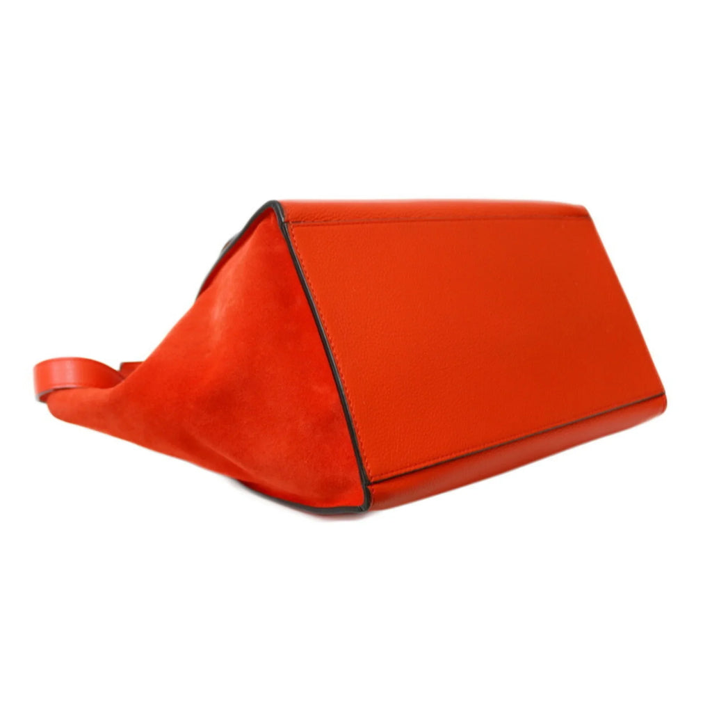 (Fair) Orange Leather Handbag Trapeze Pre-Owned Celine CELINE Women's