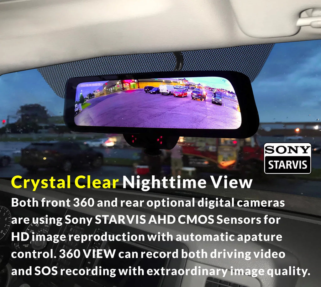 Rearview Auto View Day/Night, Video-in DIY Touchscreen Dash 4K RYDEEN Backup Monitor Install, View Brightness 360 Mirror Frameless Camera with Surround 10-inch w/ TFT
