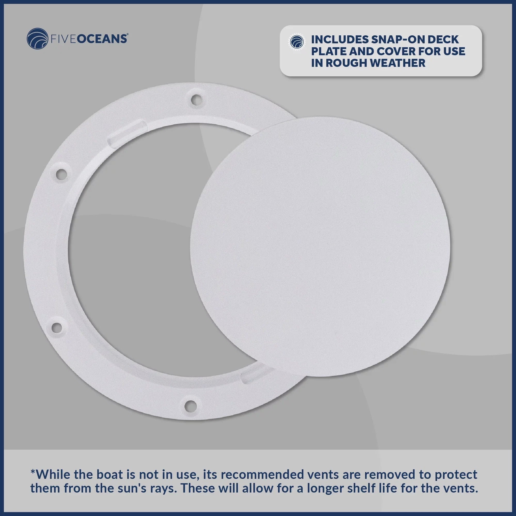 for Snap-On Interior, UV-Resistant 3-Inch or Deck Low Plate Profile Red Five Air Cowl FO88 Cover, Oceans Vent with PVC, Cabin Intake Flexible and Ventilation- and