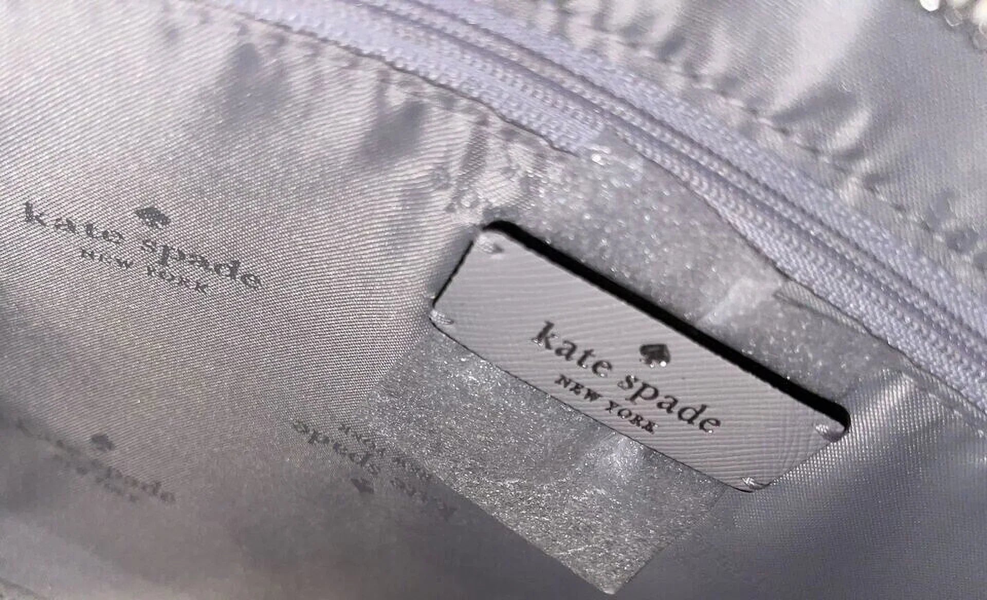 Satchel Purse Colorblock Grey Bag Spade Platinum Medium Madison Kate KC621 Leather