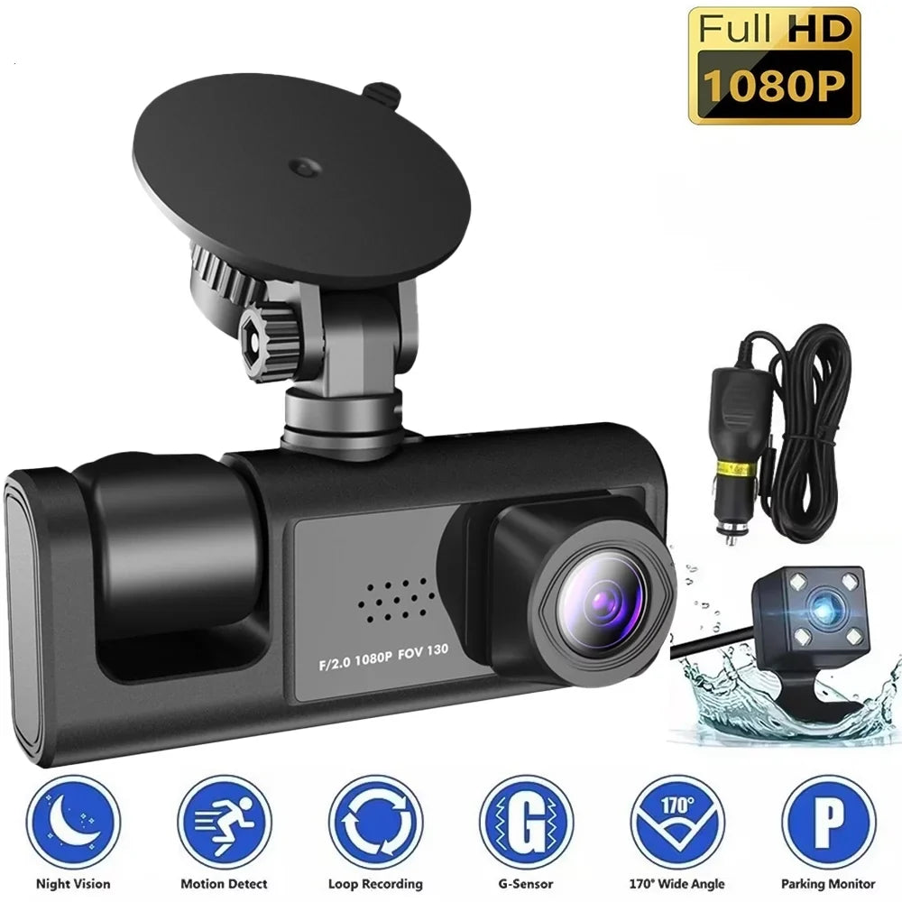 Dash Lens HD Kepeak Dual Car Video Camera G-Sensor Front/Rear/Inside 1080P Recorder Cam