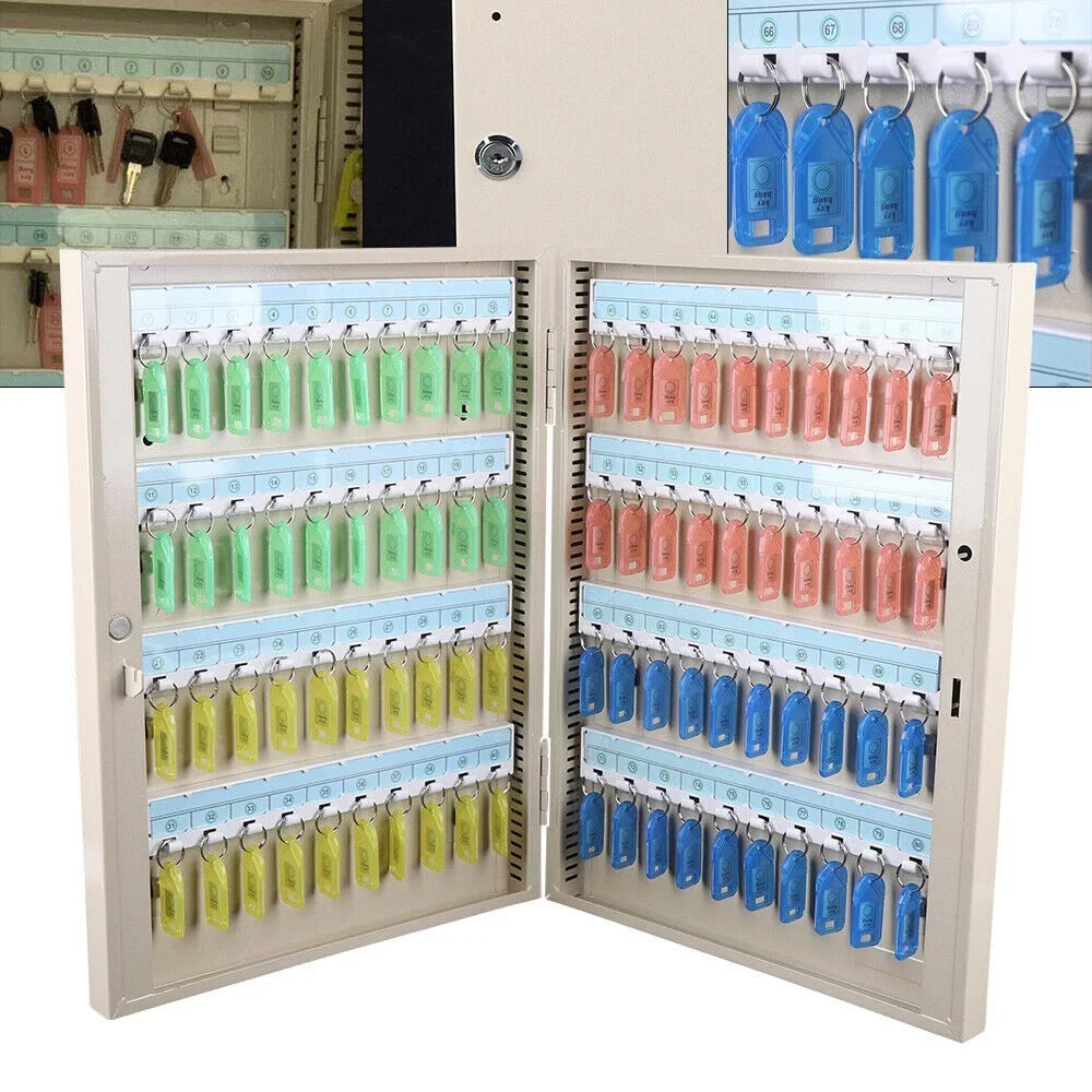 Cabinet Storage Box Wall Safe 80 Car Holder Key Mounted Organizer Dealership Lock