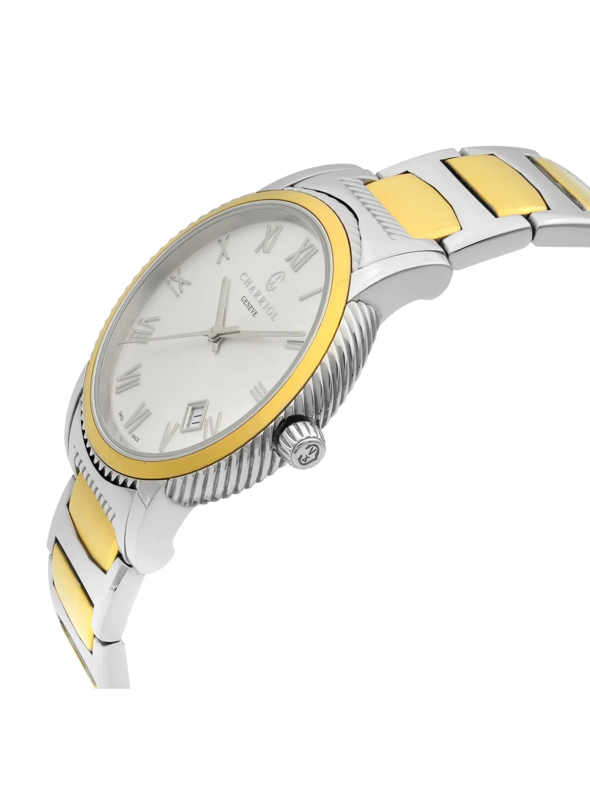 Watch Dial P40SY2.931.001 40mm Quartz Silver Steel Charriol New Men Parisii
