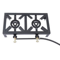 BBQ Stove Propane Hiking Cooker Camping W/ Outdoor 2 Gas Portable Burners Hose 8KW/27295BTU