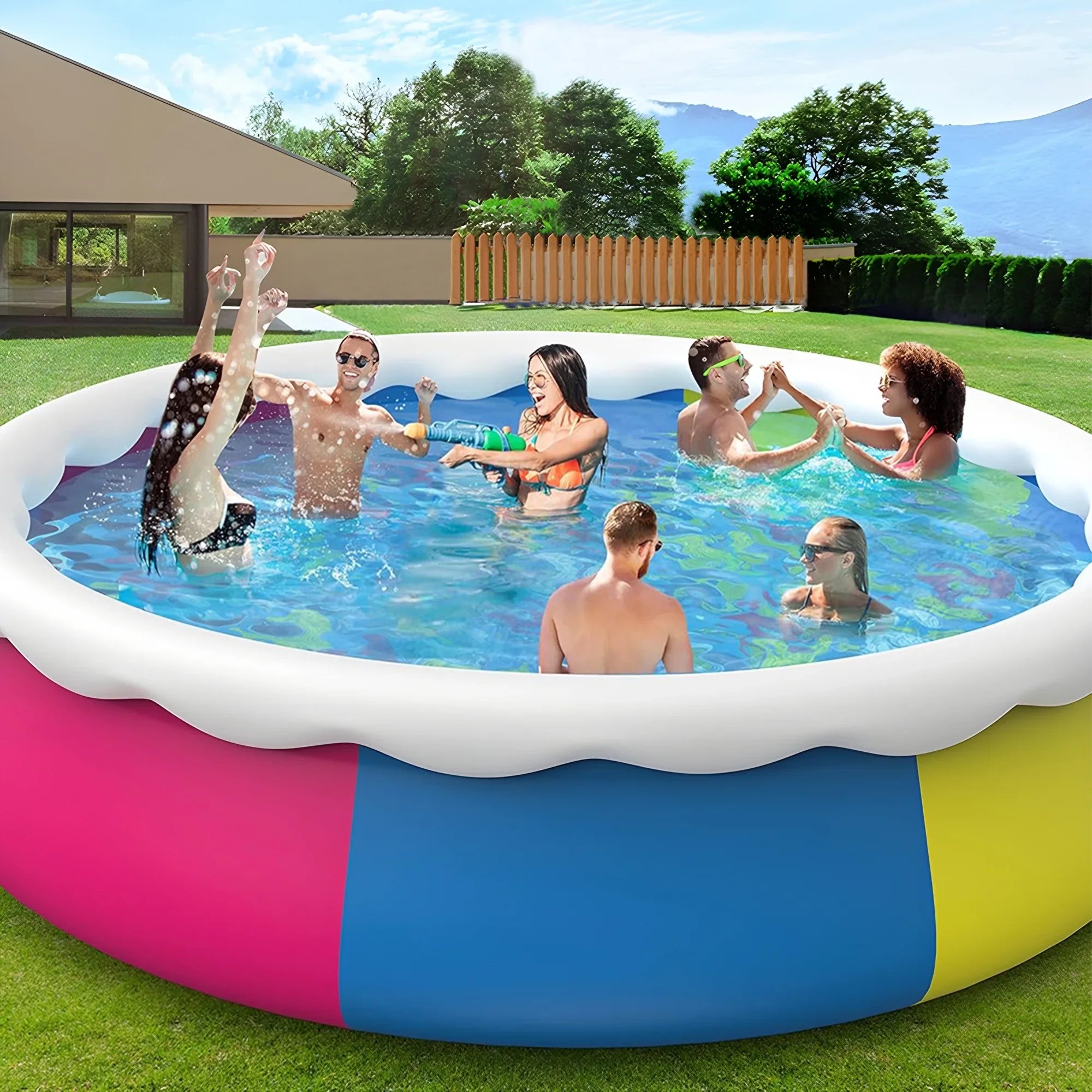 x Inolait Kids Above Sport Family 15' Ground Water Swimming Pool Inflatable for 36"