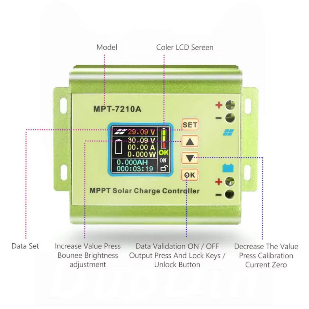 Boost Solar V Numerical 24 Battery Controller, Voltmeter Module Control Ammeter V Charger 72 to Mppt