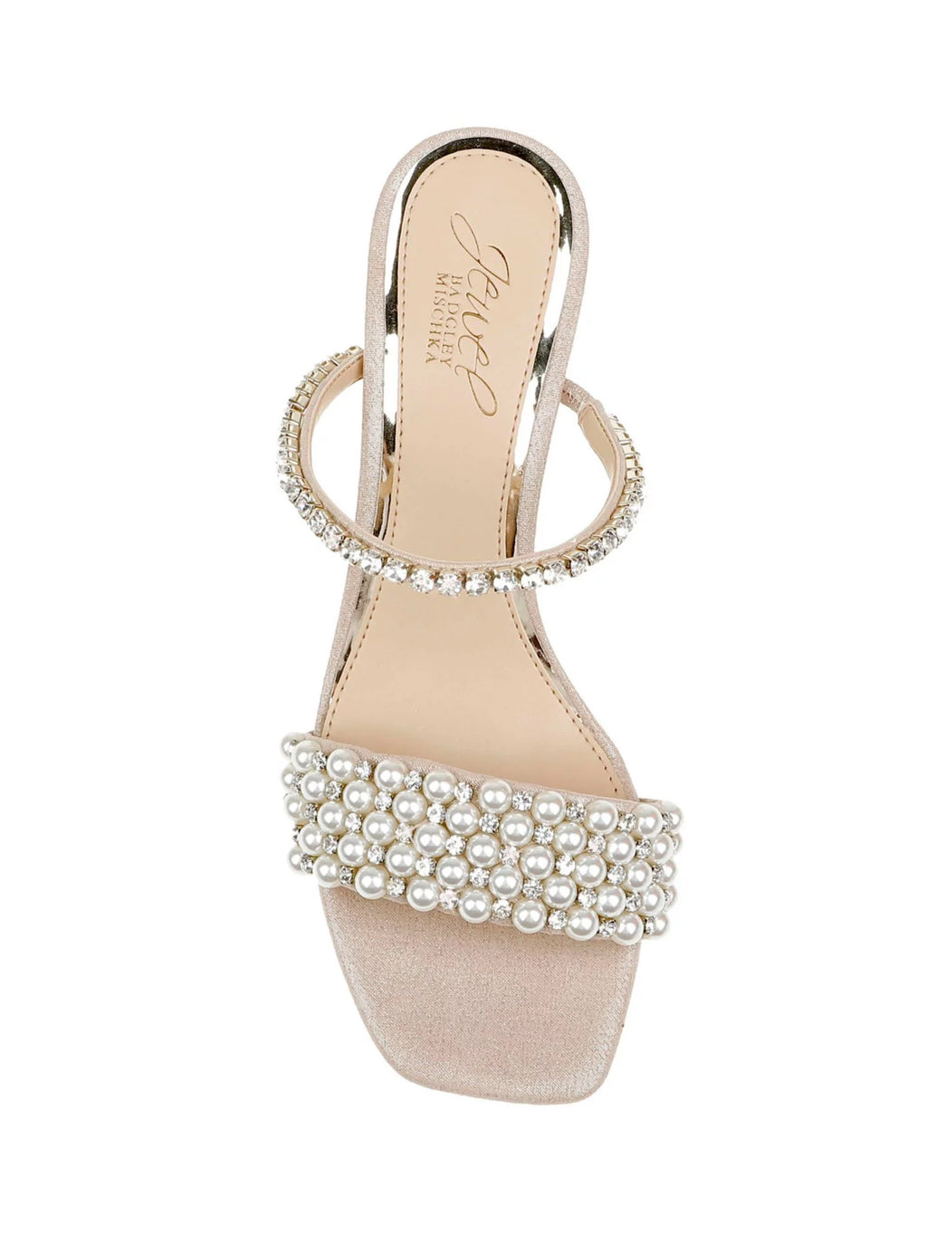 Silver Sandal Square MISCHKA Heeled Heel Toe Womens Block BADGLEY Orsen Slip 6 On Embellished