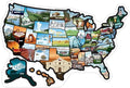 Sticker See Map, Travel Many State Places 50 RV Decals, 19x13" Trailer States
