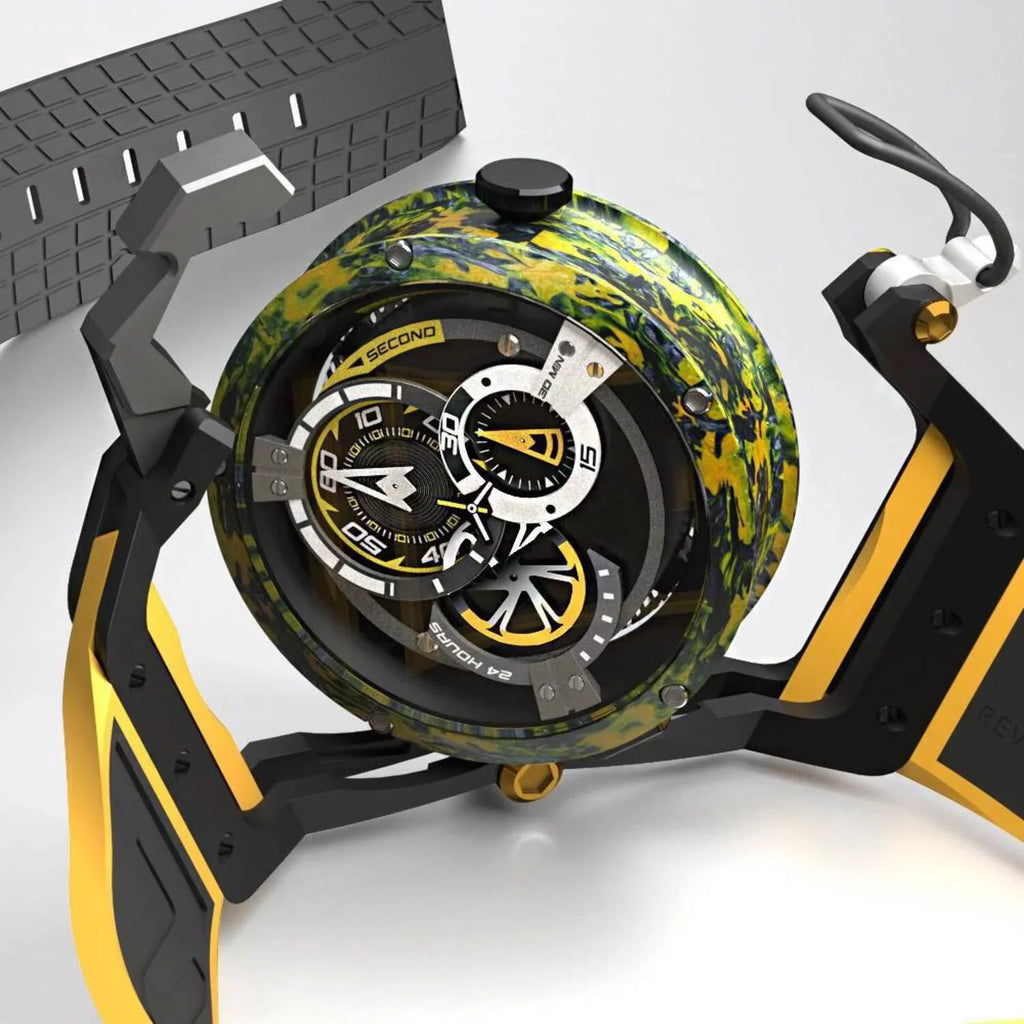 Rim for Chronograph Dial Mazzucato Twin Men Watch - Automatic Monza Adult Black Reversible