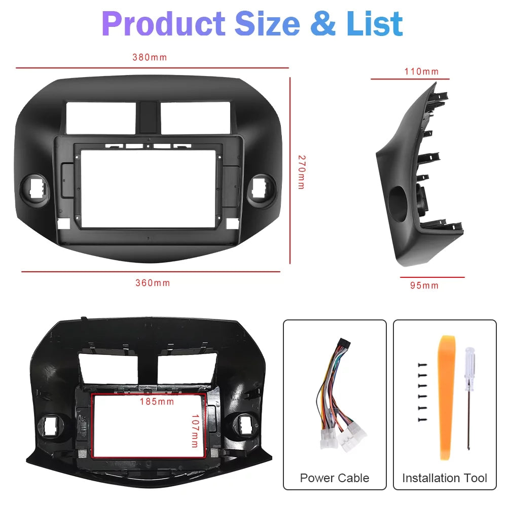 Auto FM for USB,AHD Podofo Toyota Radio Touchscreen 13 RAV4 Hifi Link Android GPS 10'' Car Backup WIFI Carplay Stereo Wireless Mirror Android Camera Bluetooth 2+64G 2007-2011