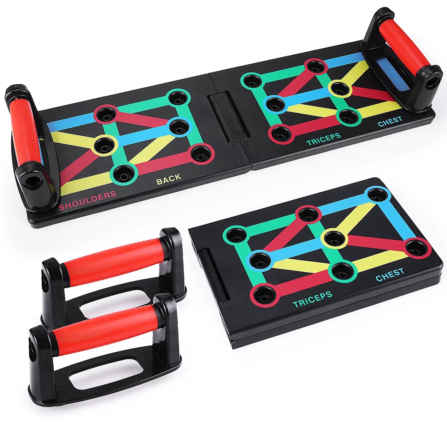 and Suitable Foldable TOMSHOO Arms, Strengthen Push-Board, Fitness Shoulders, and for Chest, Exercise Portable Space-Saving Levels All Equipment,
