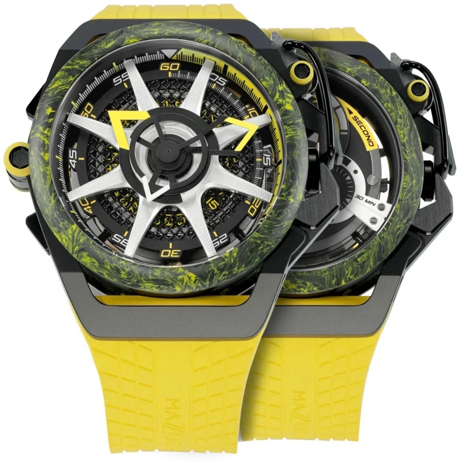 Rim for Chronograph Dial Mazzucato Twin Men Watch - Automatic Monza Adult Black Reversible