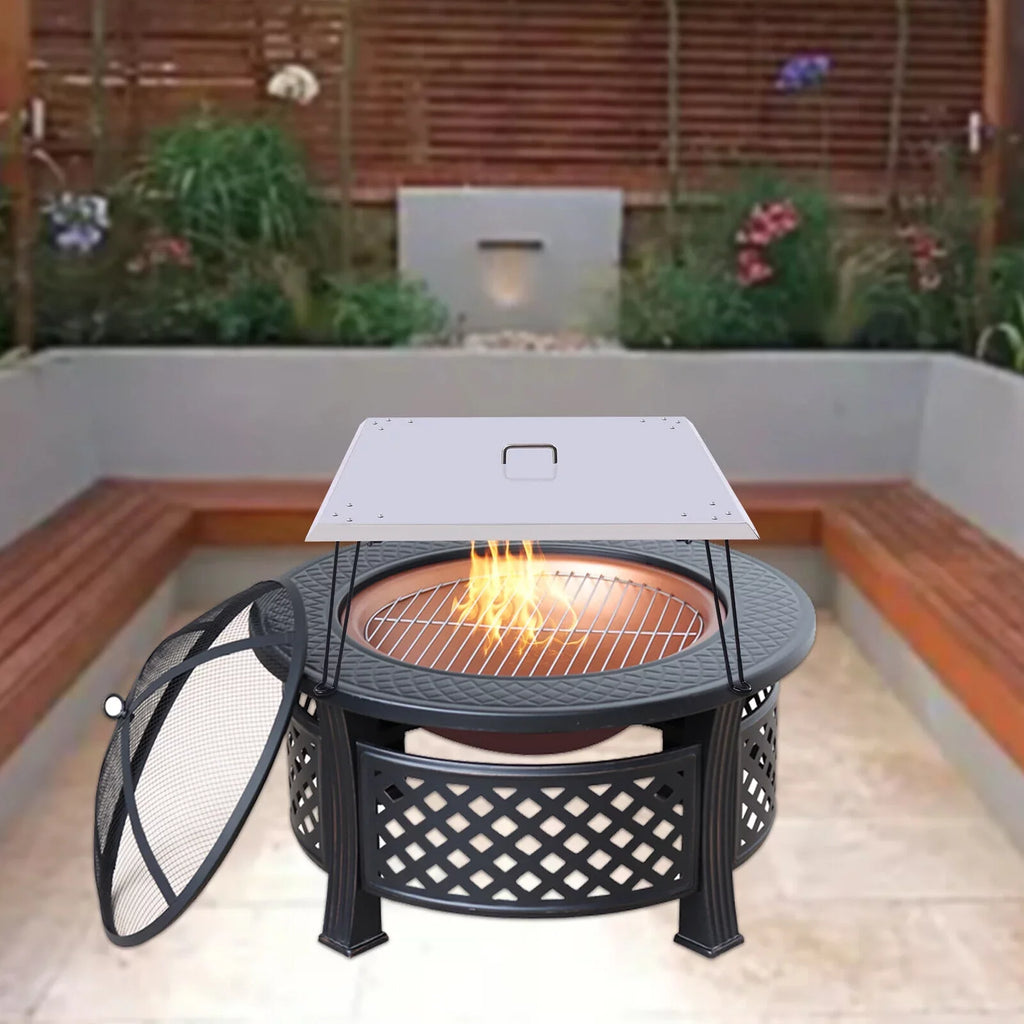 Fire Fire Pit Heat Pit Burner Deflector-Turn Cover Heater Patio into a 30"x30"