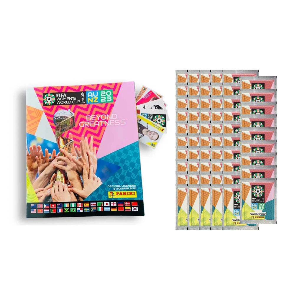 Panini Cup 2023 301 Women's World 1 + Stickers) Packs & - Mega Starter (Album (50 Pack) Stickers Bundle FIFA