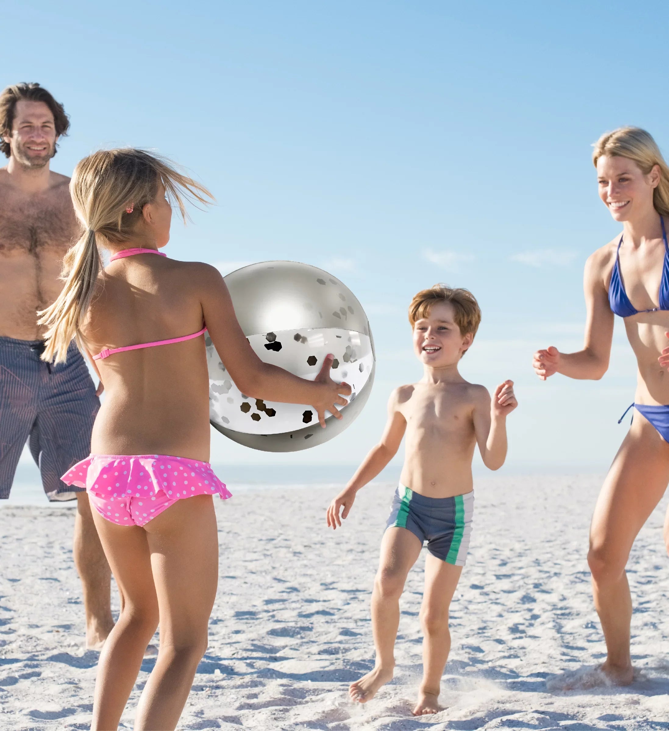 Confetti Duty 4 Vacation, Silver - Pack Premium of Bundle Fun Toys Party, 4 Set Beach, & Lake, Balls Balls, Beach Water for Pool Gold 16 Inch, Inflatable Size - Pool Decor Float Heavy Mozlly of
