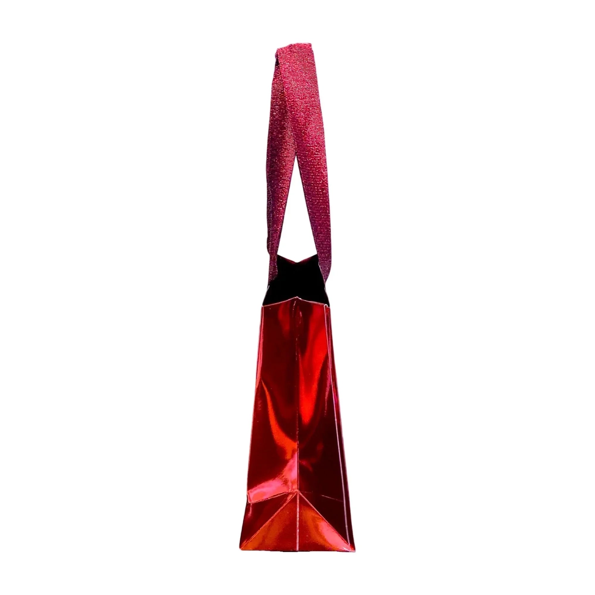 Valentino Designer Red Logo Paper Small Metallic Bag Gift Shopping
