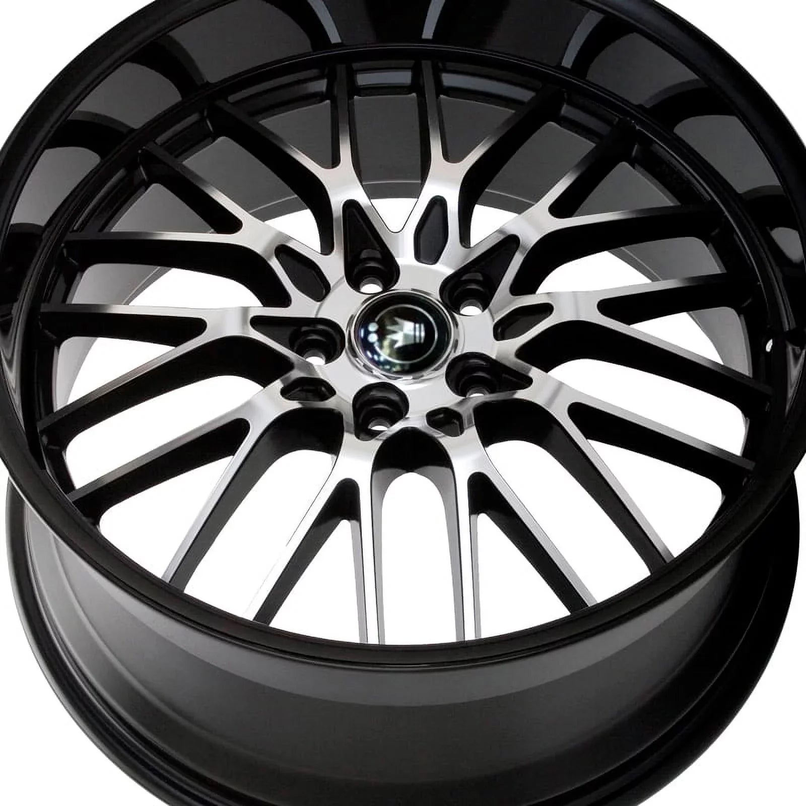 5x100/5x114.3 Konig Black Lace +40et Gloss With Machined 16x7 Wheel 16MB Face