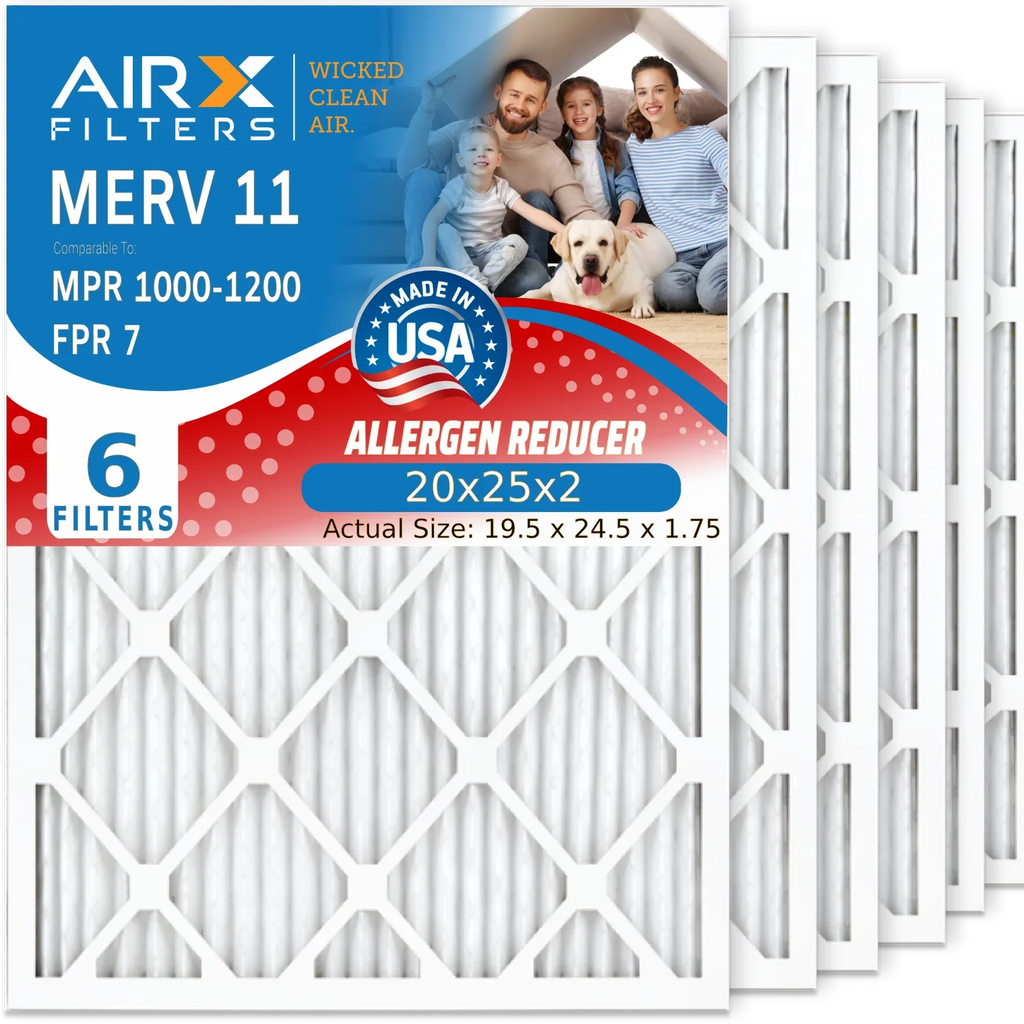 FPR FILTERS AIR. Filter Filter 1200 Air 1000, AIRX Electrostatic Comparable Conditioner Pleated 6 Filters 11 to MPR MERV CLEAN Premium 20x25x2 WICKED & Air 20x25x2 MPR USA by Pack 7 Furnace Made HVAC
