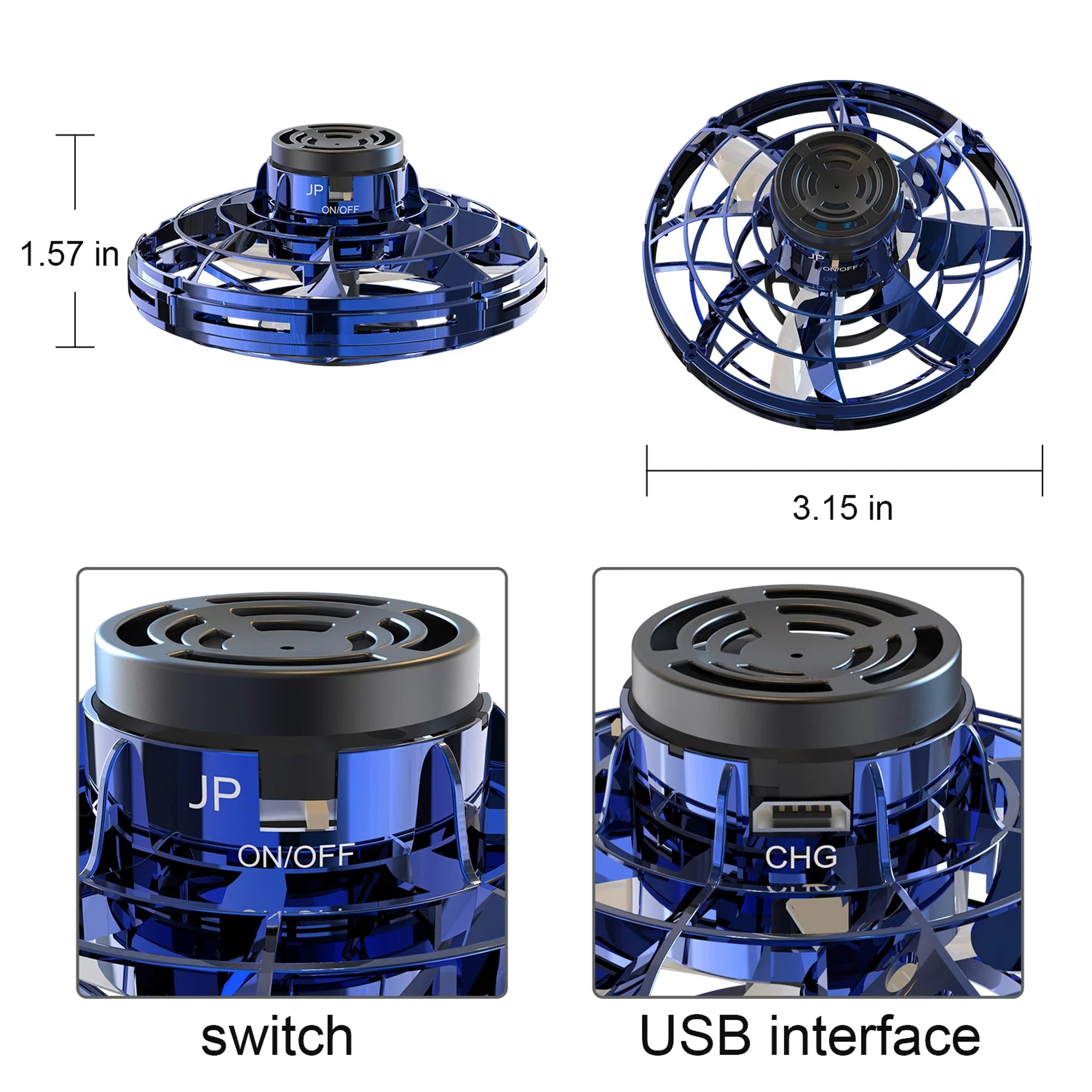 Scoot 2 Indoor for SAYFUT or Drone Boys Orb Hand Girls-Black+Blue Hands Ball Small Toys Drone Drones Flying Helicopter, Operated Pack/Set Toys Kids/Adults Free Easy
