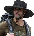 Camping Bucket Brim Hat Safari Fishing Wide Boonie Super Sun Men, Cap Hat Hiking for Gardening UPF50+ for