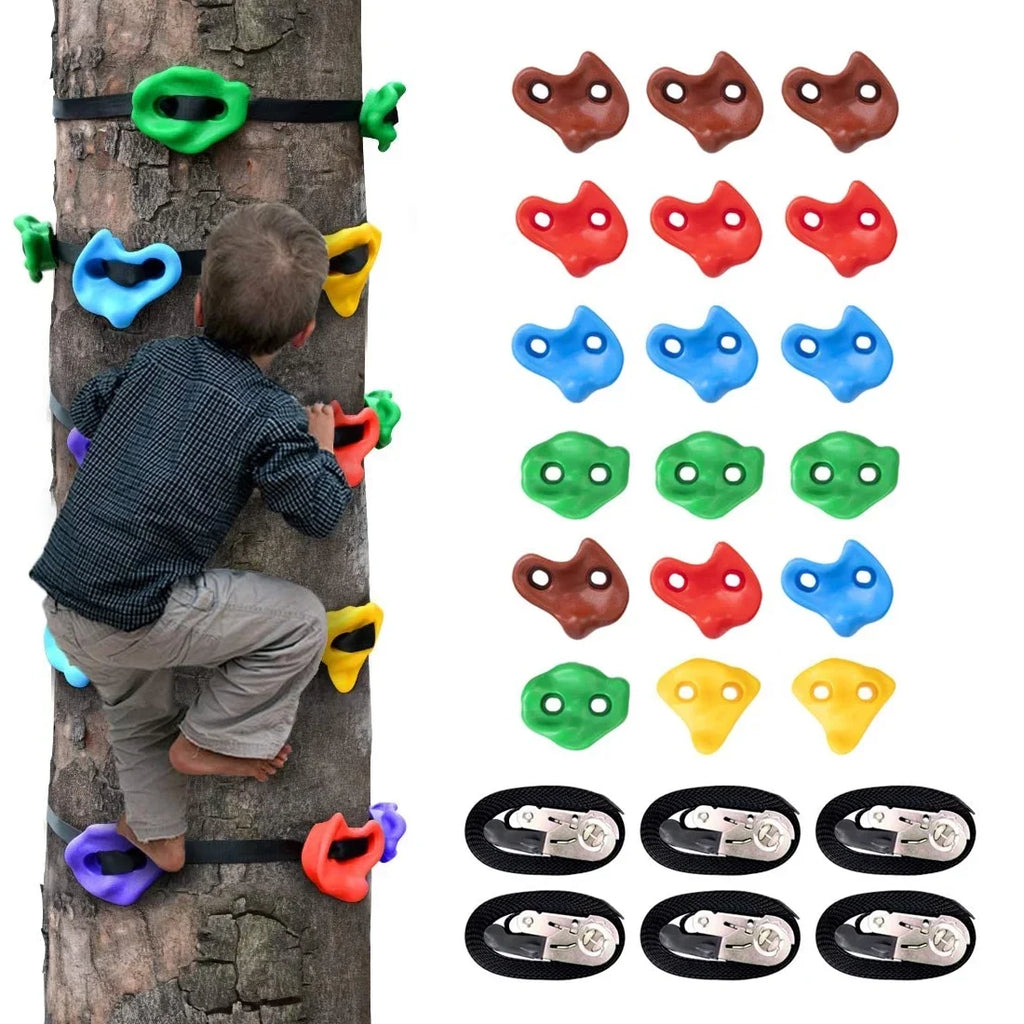 Climbing Obstacle Warrior Course 18 6 Tree Outdoor Kids Ratchet Rocks Tree Living Holds Large Climbing, Climbing and Sturdy Brizi Straps for Training for